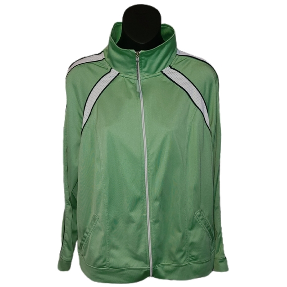 OLEG CASSINI SPORT GREEN DESIGNER TRACK JACKET - Picture 2 of 5
